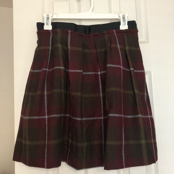 Land’s End Canvas Plaid A-line wool skirt - Picture 1 of 4